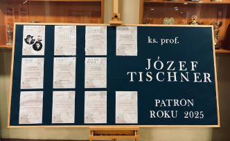 Gazetka korkowa z informacjami o ks. prof. Tischnerze